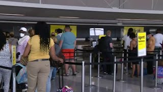 Spirit airlines delays or cancels over 50 percent of flights for third straight day