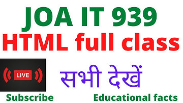 🛑👉JOA 939 HTML PART 1 full information /HTLM TAGS /HTML Important questions