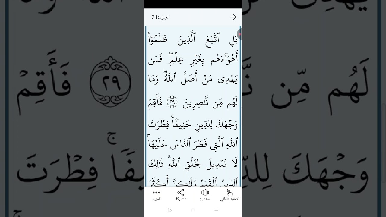 سورة الروم بالتجويد المبسط والتلاوه الصحيحة الصفحة (٤٠٧) من أية ٢٩ إلى آخر الصفحة 