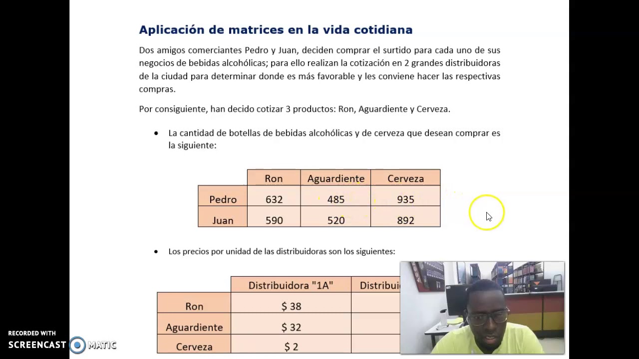 Matriz en la vida cotidiana_ALGEBRA LINEAL - YouTube