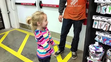 Ella gets a key made at Home Depot