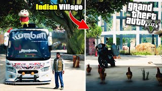GTA 5: Shinchan Visiting Indian Village with Komban Bus
