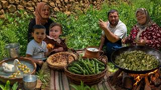 🌿 قطاف الفول البلدي في ريف 🇱🇧 | فول مقلى بزيت الزيتون البلدي على نار الحطب ❤️| حياة الريف اللبنانية 