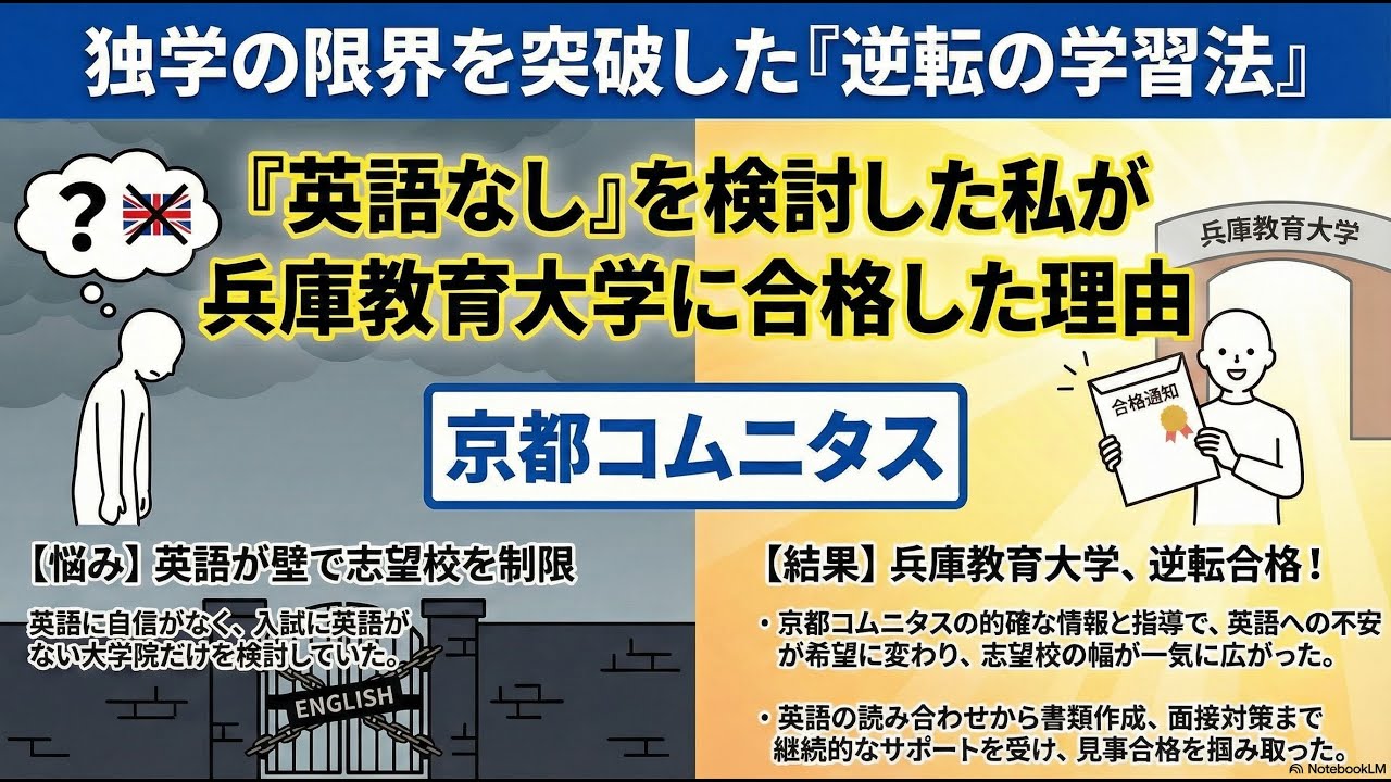 【院試合格】独学の限界を突破！英語への不安を「希望」に変えて兵庫教育大学大学院に合格した秘訣
