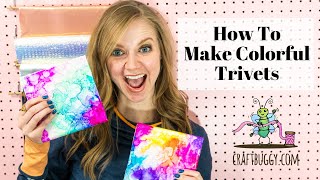 DIY Colorful Trivets With Sharpies and Isopropyl Alcohol