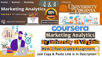 Marketing Analytics | University of Virginia | Coursera | Week 2 Peer-Graded Assignment Answers