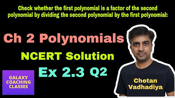 Ex 2.3, Q2  Class 10 Maths, Ncert Solution, Chapter 2 Polynomials