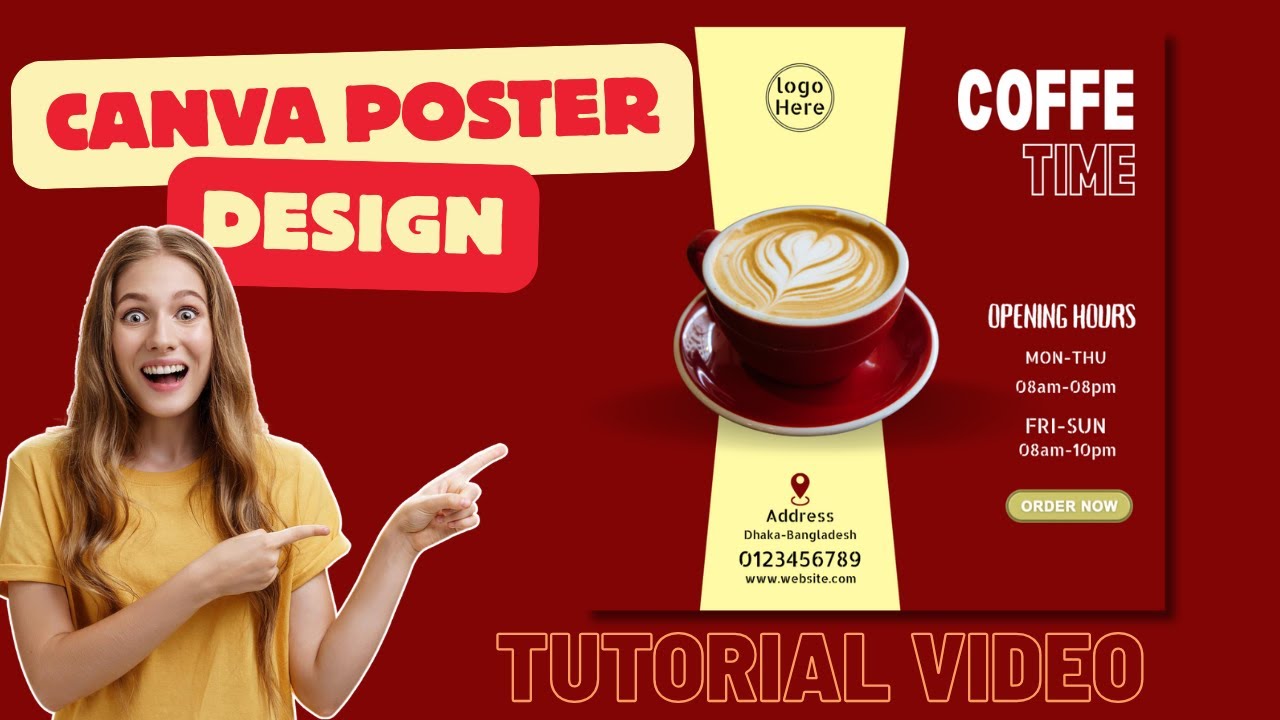 "How to Design a Coffee Shop Poster in Canva | Simple & Professional Canva Tutorial"