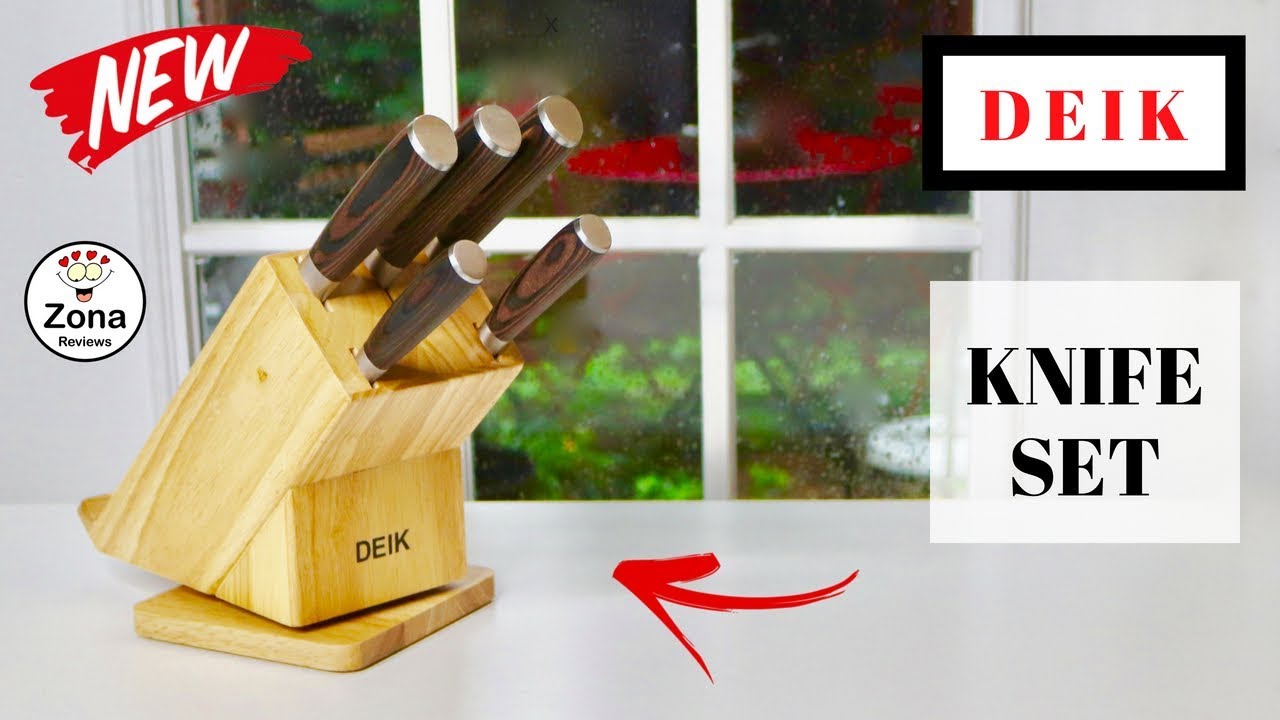 DEIK ❤️ 6 Piece Kitchen Knife Set With Wood Block - Review ✓ 