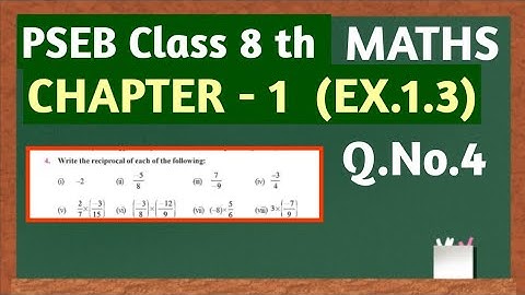 PSEB Class 8 maths Chapter 1 Exercise 1.3 Q.no.4 ll Pseb Class 8 maths