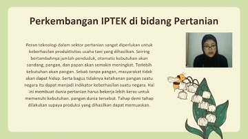 video pembelajaran perkembangan IPTEK di bidang pertanian