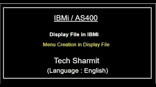 Menu creation in Display File | rpgle programming tutorial |  as400 tutorial for beginners |