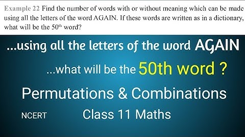 Miscellaneous Example 22 Permutations & Combinations Class 11 Maths II NCERT II CBSE