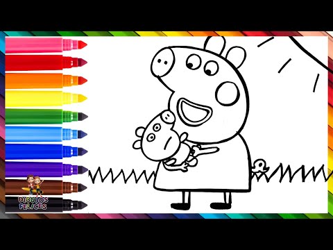 Dibuja y Colorea a PEPPA PIG de CUMPLEAÑOS 🐷🎂 Dibujos para niños 
