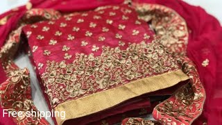Stylish cotton printed designer dress materials with dupatta//chanderi materials