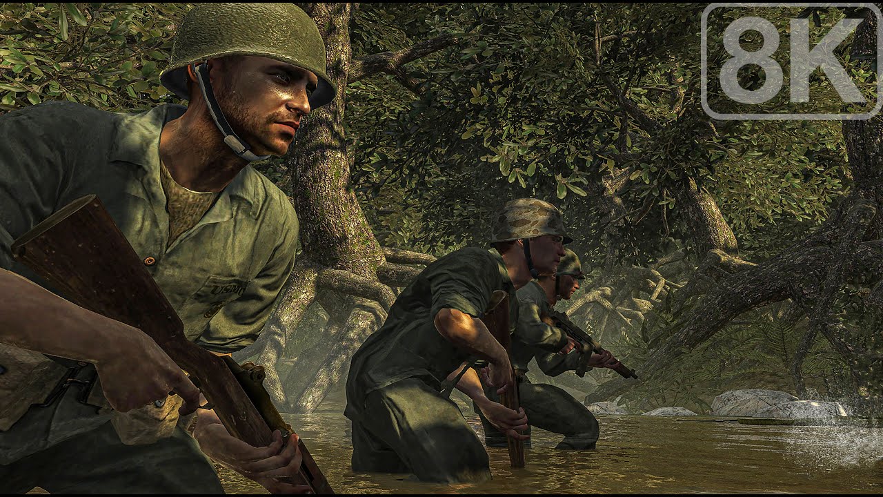 Peleliu Island 1944 (Retake The Airfield) Call of Duty World at War - Part 3 - 8K