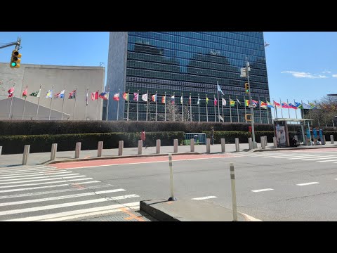 Haitians protesting infront of UN headquarter, NYC. UZBEK wedding music