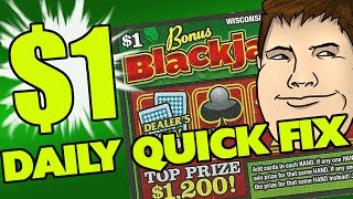 $1 Daily Quick Fix - Bonus Blackjack - Playing Wisconsin Lottery!