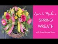 Pretty Spring Wreath Tutorial - Yellow & Pink Spring Wreath DIY