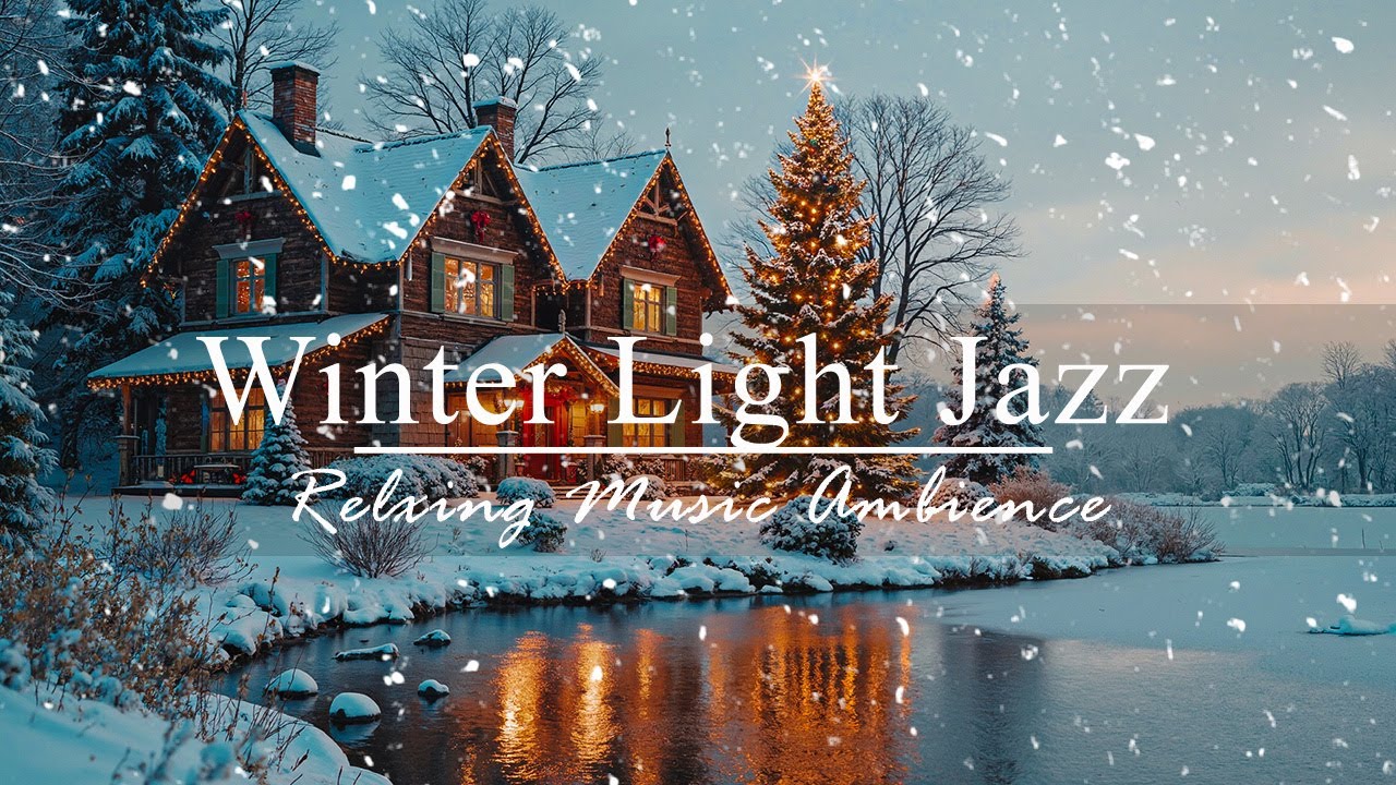 Тихое и спокойное место | Зимний джаз со снегом ~ Расслабляющий инструментальный джаз