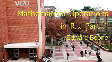 Mathematical Operations in R... Part 1