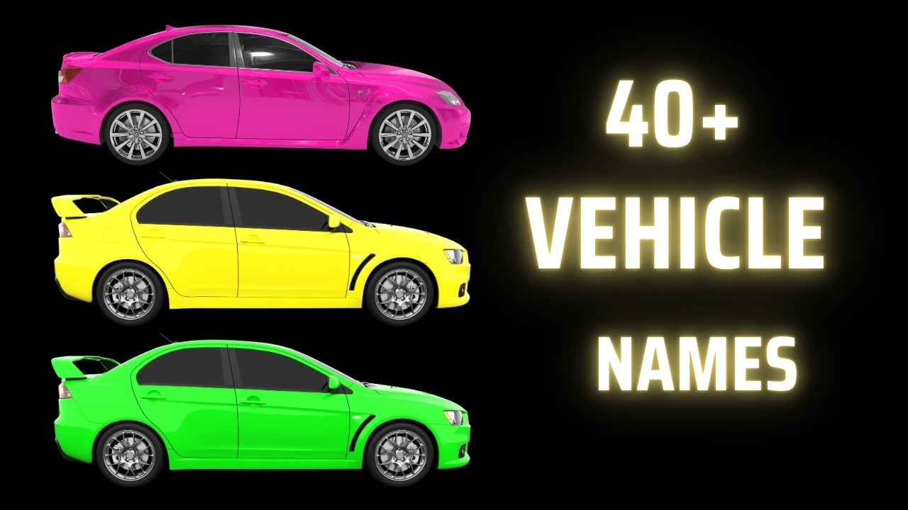 Type Of  Vehicle Names For Kids | Different Types of Trucks, Cars & Buses | Mode of Transportation