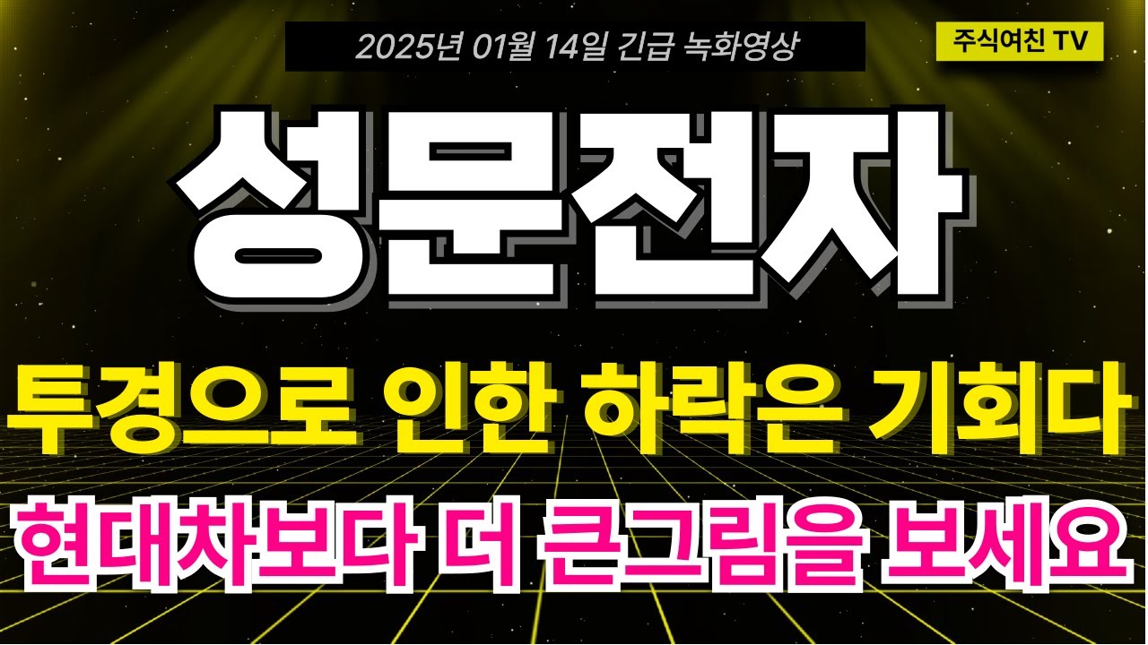 성문전자 주가전망] 투경으로 인한 하락은 무조건 기회입니다. 현대차보다 더 큰그림을 보세요. 성문전자 주주 필수시청영상! -  YouTube