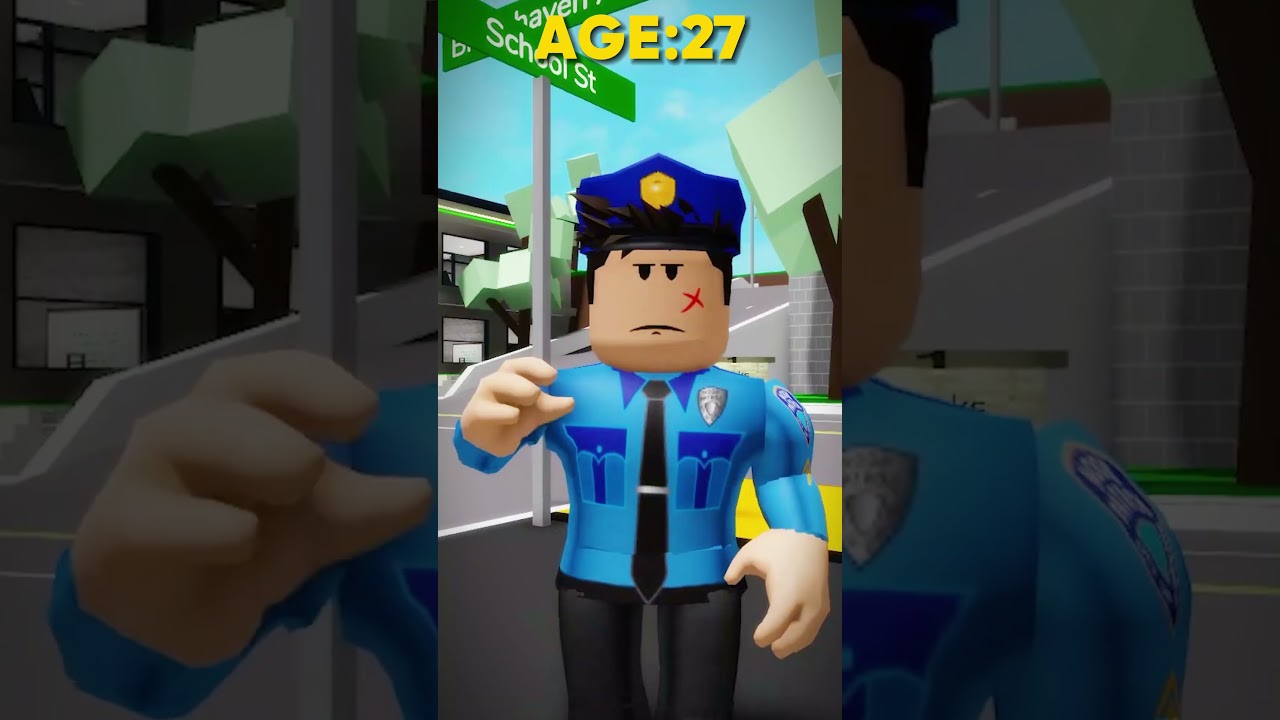 👮BIRTH to DEATH of a POLICEMAN🚓 In Roblox Brookhaven Rp! #roblox #robloxshorts #brookhaven