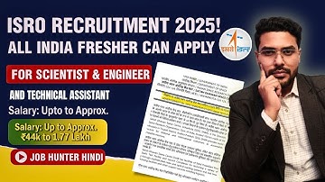 ISRO Scientist Engineer SC & Technical Assistant Recruitment 2025 | SDSC SHAR vacancy Full details