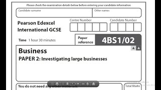 Edexcel IGCSE 2021 November |Investigating Large Businesses | Full paper