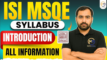 Lecture-00: ISI MSQE 2025 | Introduction & Syllabus Discussion || Mathstats :8810409392