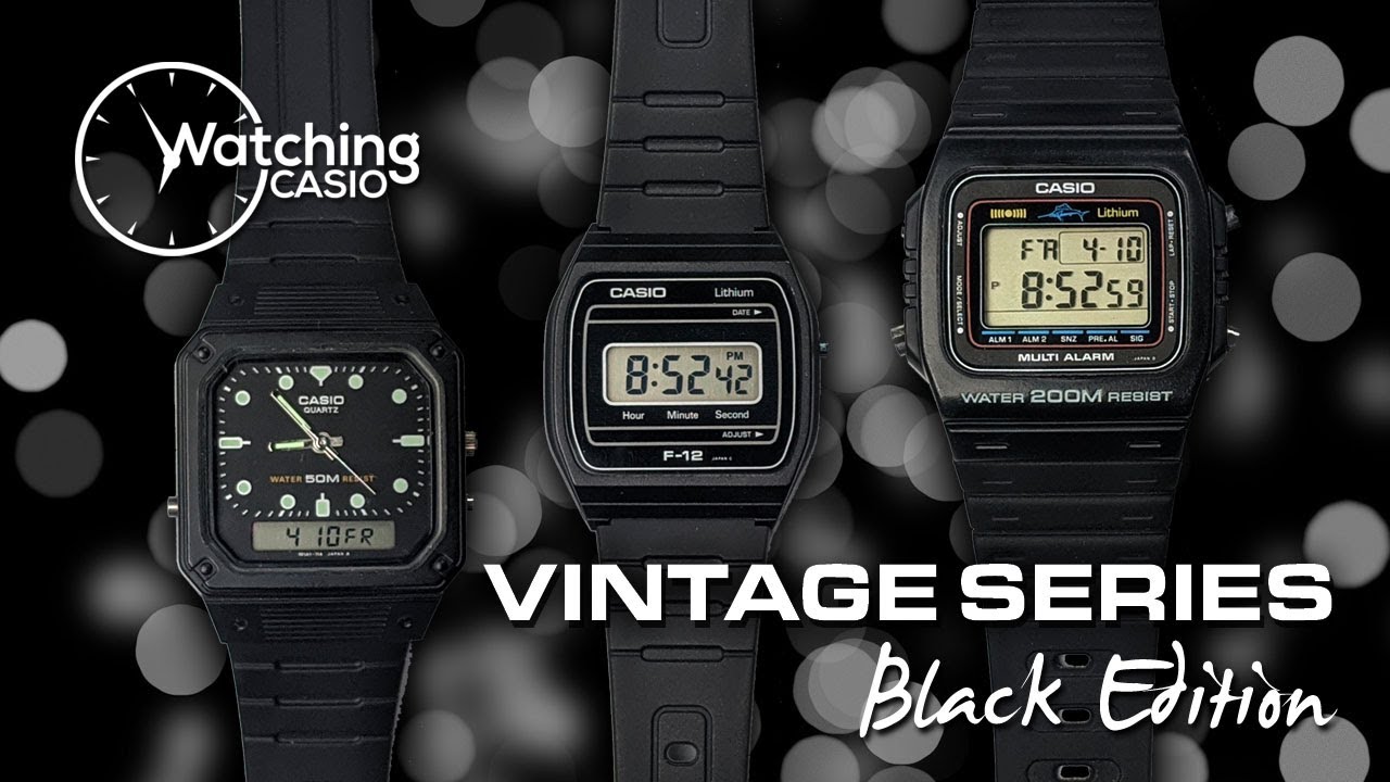 uberørt Skoleuddannelse Optøjer Casio Vintage Series: Black Edition | Three vintage, black Casio watches  from my collection - YouTube