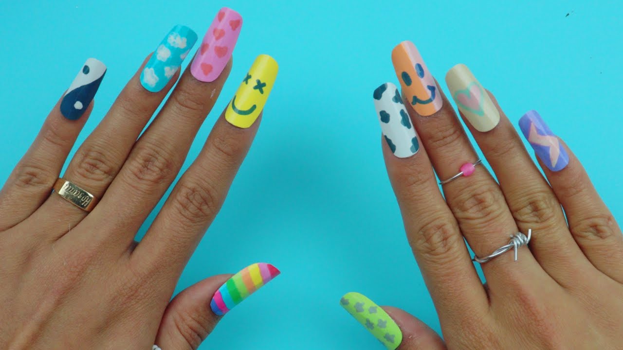 UNHAS POSTIÇAS com PAPEL, FITA e CANETINHA🤩😍