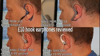 Discontinued Sony MDR-J10 - comparing 4 alternatives around £10 - hook style over ear headphones