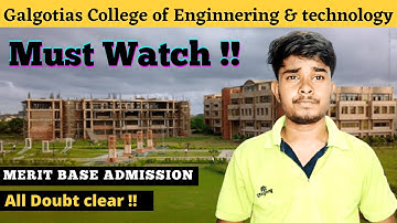 GCET DIRECT ADMISSION ALL DOUBT CLEAR 😍| Must Watch 🔥| Galgotias College offer letter | Om rathor