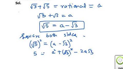 Ex 1.3 Q10 NCERT Exemplar Class 10||10. Prove that underroot3+ underroot5is irrational