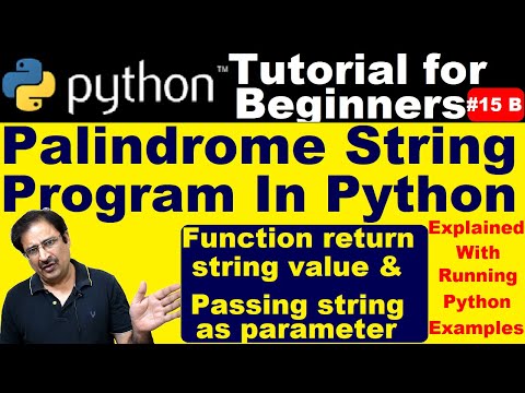 Palindrome String Program In Python | Python Function Return String Value | Passing String As Param