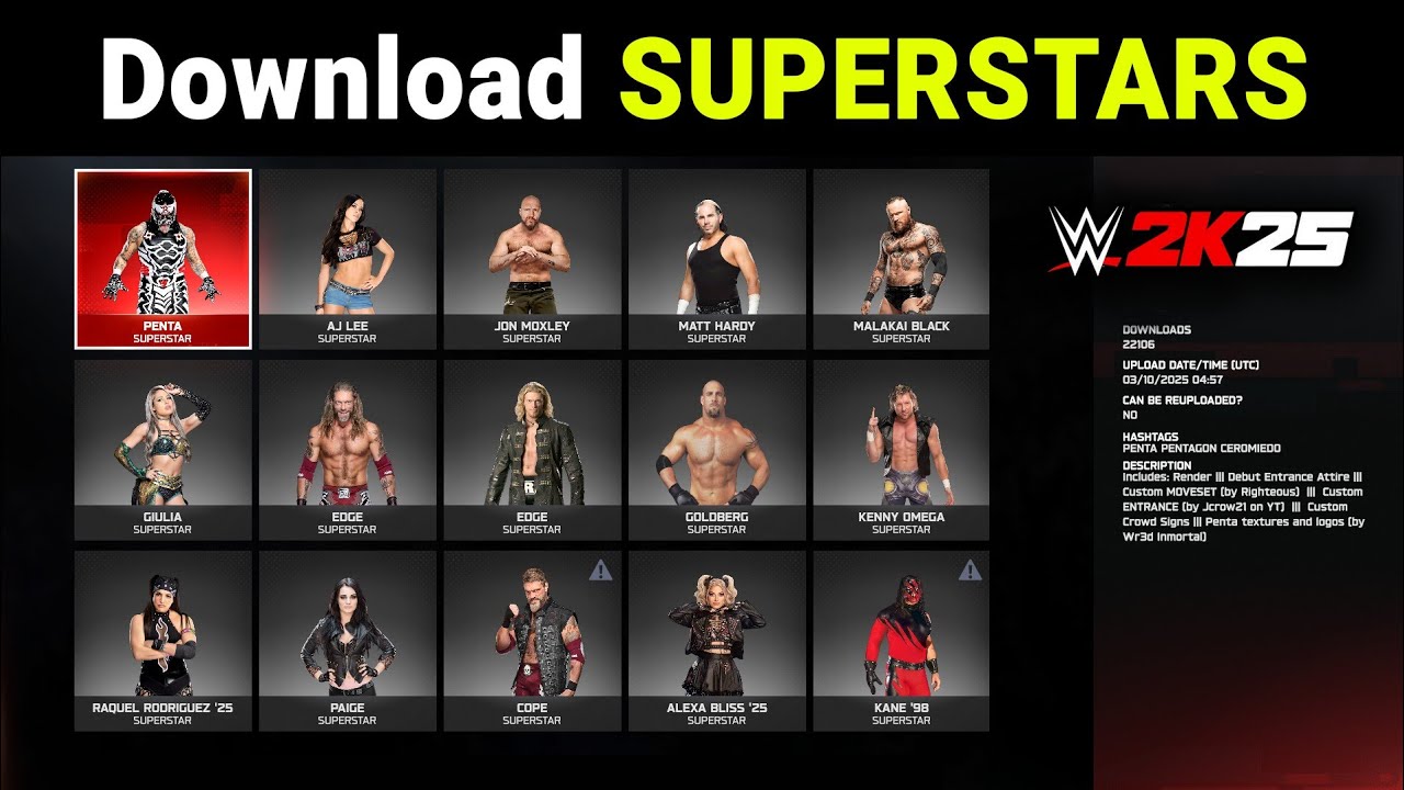 How to Download Superstars in WWE 2K25