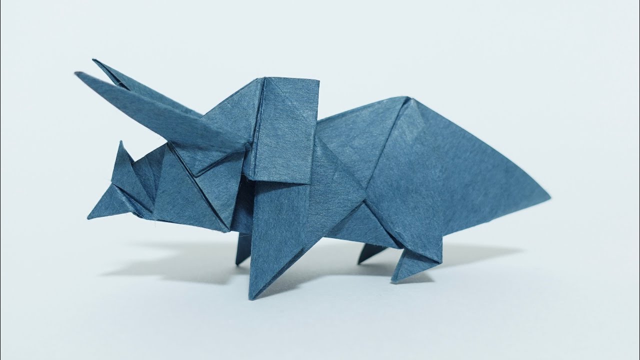 恐竜折り紙 トリケラトプス Youtube