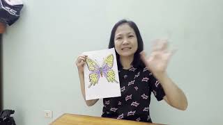 Handcolored by me! Instructions for coloring a butterfly with colorful wings