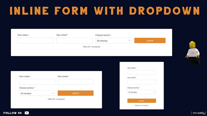 How to create Inline form with dropdown | Contact Form 7 tutorial