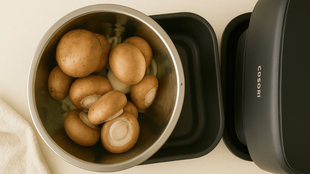 Champignons aus der Heißluftfritteuse: einfaches Airfryer-Rezept