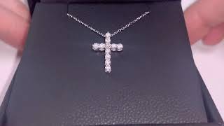 Diamond Cross Necklace 0.50ct. 18k White Gold, H/SI