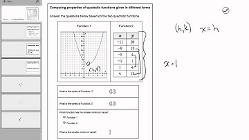 19 12 Comparing properties of quadratic functions given in different forms