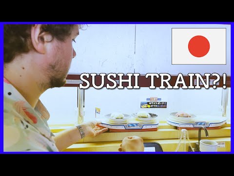 SUSHI ON A TRAIN ?! - First time Japan (part 5) 【一時帰国】お寿司を満喫！
