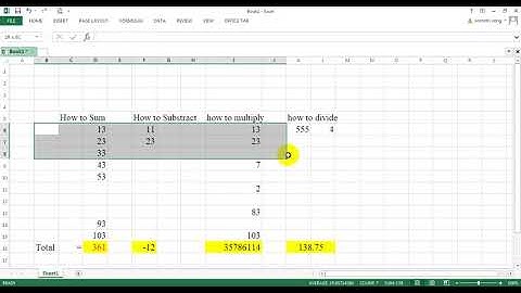17 របៀបធ្វើវិធី បូក ដក គុណ ចែក ជាមួយ Excel  How to calculate Sum, Subtract, Multiply, Divide