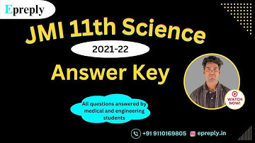 JMI 11th Science answer key 2021-22 paper || jamia class 11th Science answer key| jmi admission
