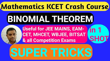 BINOMIAL THEOREM JEE MAINS & KCET In 1 SHOT  | RAVIKUMAR PINJALA