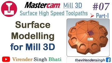 Surface Modelling in Mastercam || @VirenderSinghBhati || Revolve || Trim to Surface  || Draft