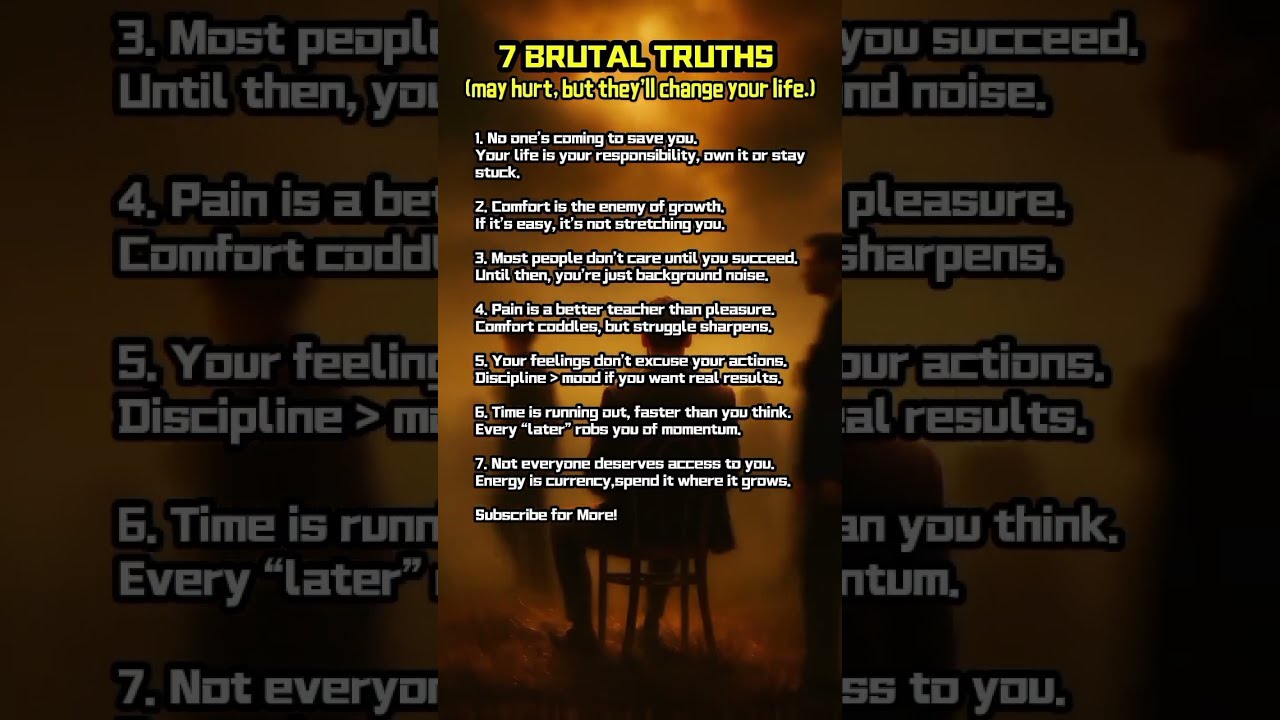 7 Harsh Truths You Must Accept To Build A Resilient Life Darkpsychology Humanbehavior Psychology